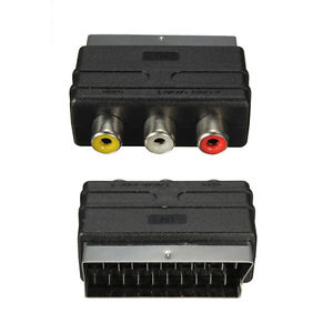 3 RCA Composite (F) to SCART (M) Adapter Converter