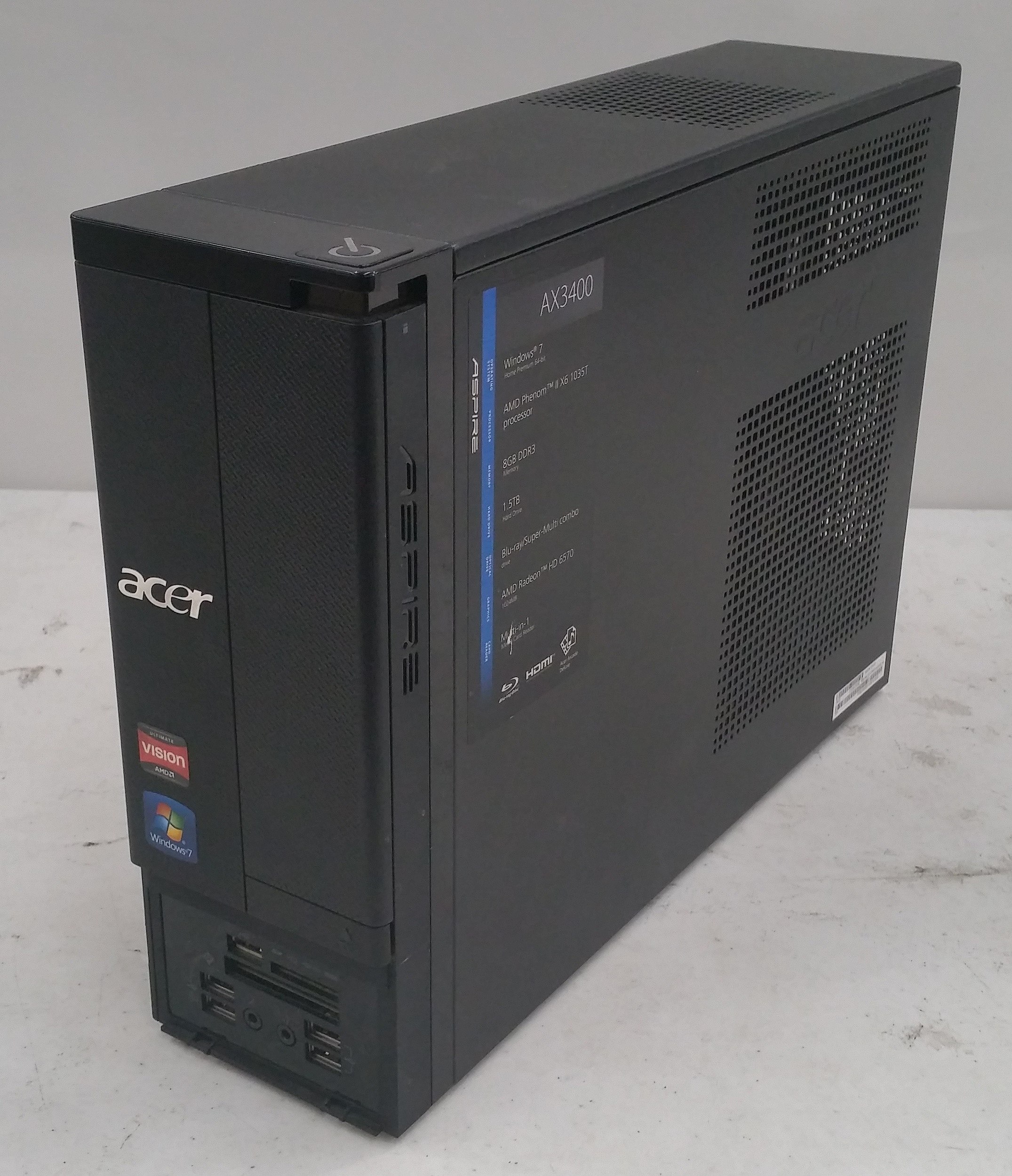 Acer Aspire AMD Dual Core 2.8Ghz desktop 4G RAM, 160G HD WIn 10