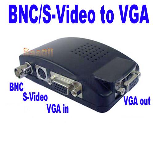 BNC S-Video VGA to VGA CCTV Converter