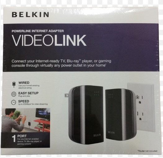 Belkin VideoLink PowerLine 200Mbps Adapater Kit ( 2pcs)