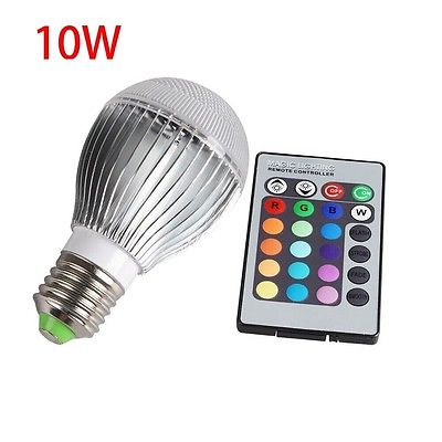 10W E27 16 Color RGB LED Spot Light Bulb IR Wireless Remote - Click Image to Close