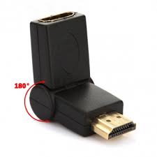 HDMI F/M 180° Rotation Swivel 90° Folding Adapter Port Saver