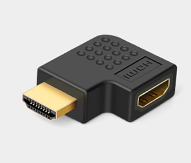 HDMI (M) to HDMI (F) Flat Left 90 Degree Port Saver Adapter