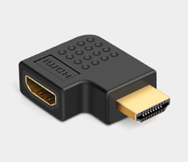 HDMI (M) to HDMI (F) Flat Right 90 Degree Port Saver Adapter