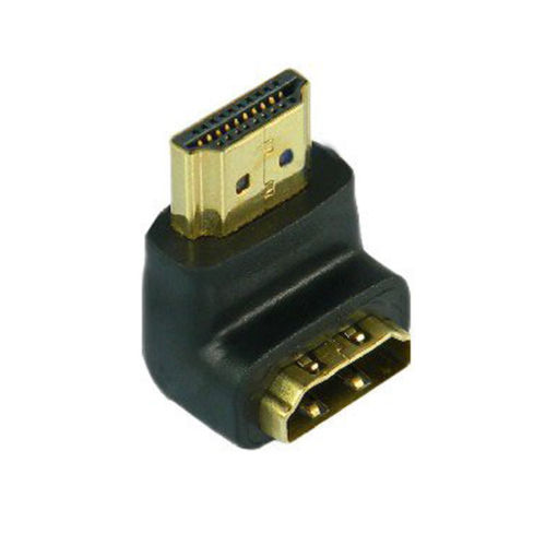 Gold Plated HDMI Right-Angle M/F Port Saver Adapter, 90 Degree