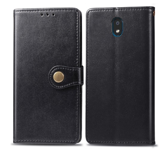 Premium Leather Wallet-Flip Case With Brass Button For K30 2019