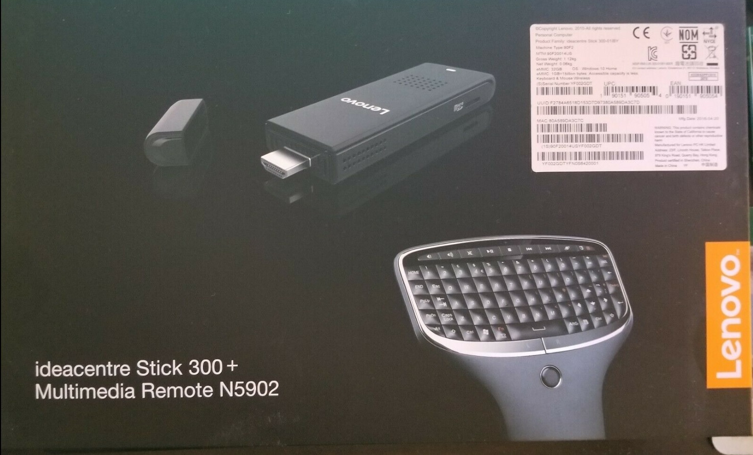 Lenovo Multimedia Combo HTPC Stick 300 and backlit keyboard N590