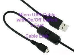 Micro USB Cable With On/Off Control Switch for Raspberry Pi