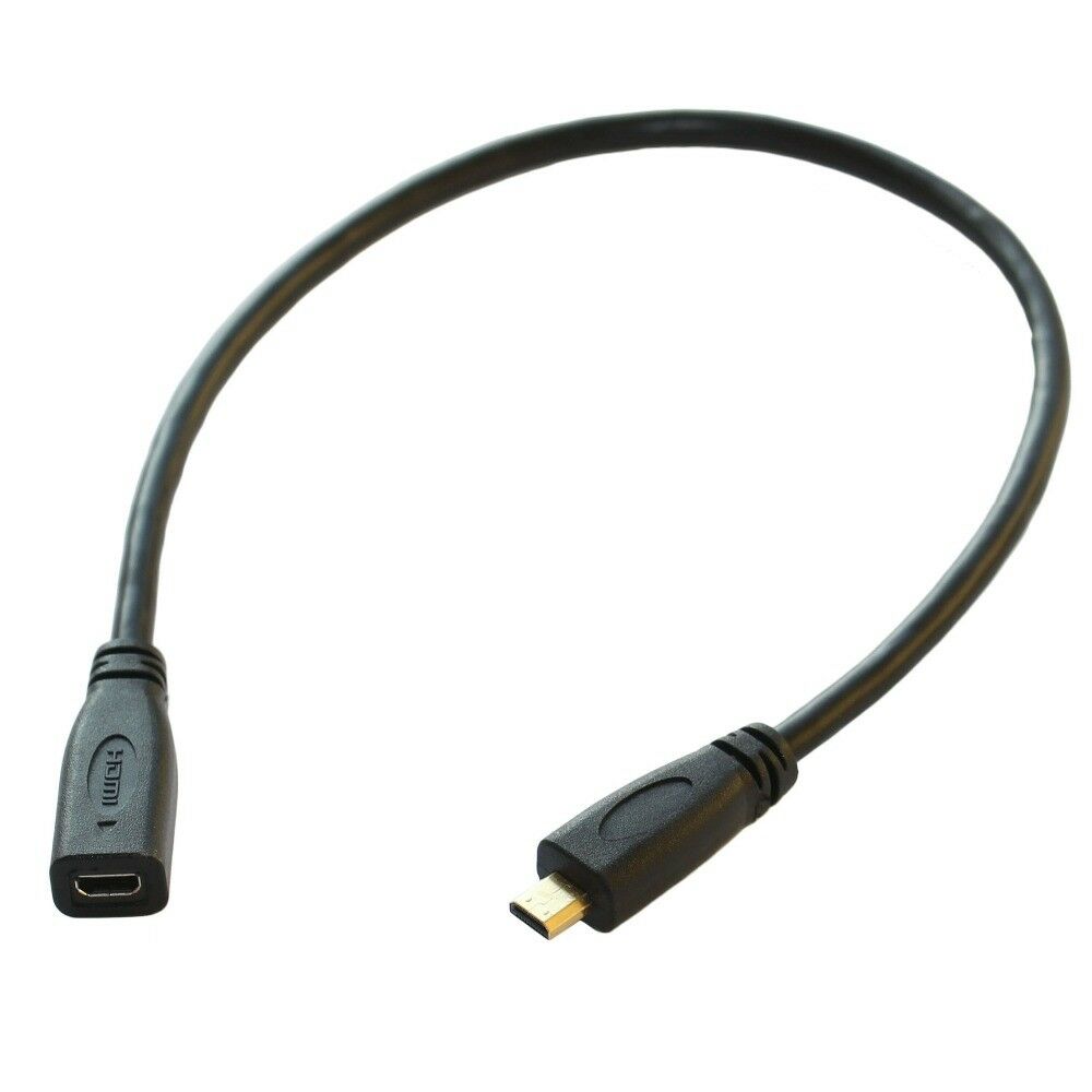 Micro HDMI Male to Female M/F Extension Cable 1 ft 1080P