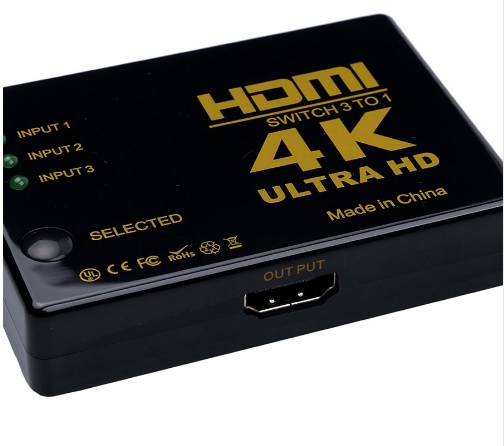 HDMI Switch 4K * 2K Mini Ultra HD 3 IN TO 1 OUT Port Hub