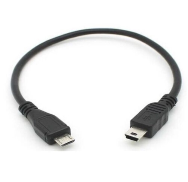 Mini USB Male to Micro USB Male Interconnect Patch Cable 1ft