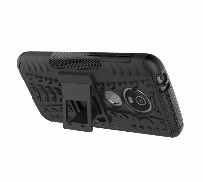 Moto E 5 Play Heavy Duty Shockproof Hard Rugged Kickstand Case