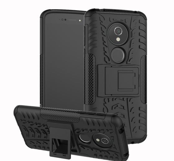 Moto E 5 Dual Layer Shockproof Rugged Heavy Duty Stand Case