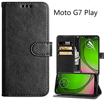 Wallet Leather Flip Stand Case for Motorola Moto G7 Play