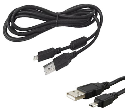 USB Cable 5-Pin w/ Ferrite Core (Gold Plated) For Olympus