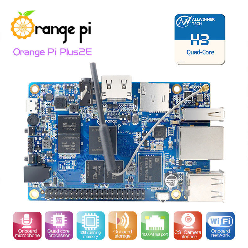 Orange Pi Plus 2E H3 Quad Core 2GB RAM 4K Open-source Board