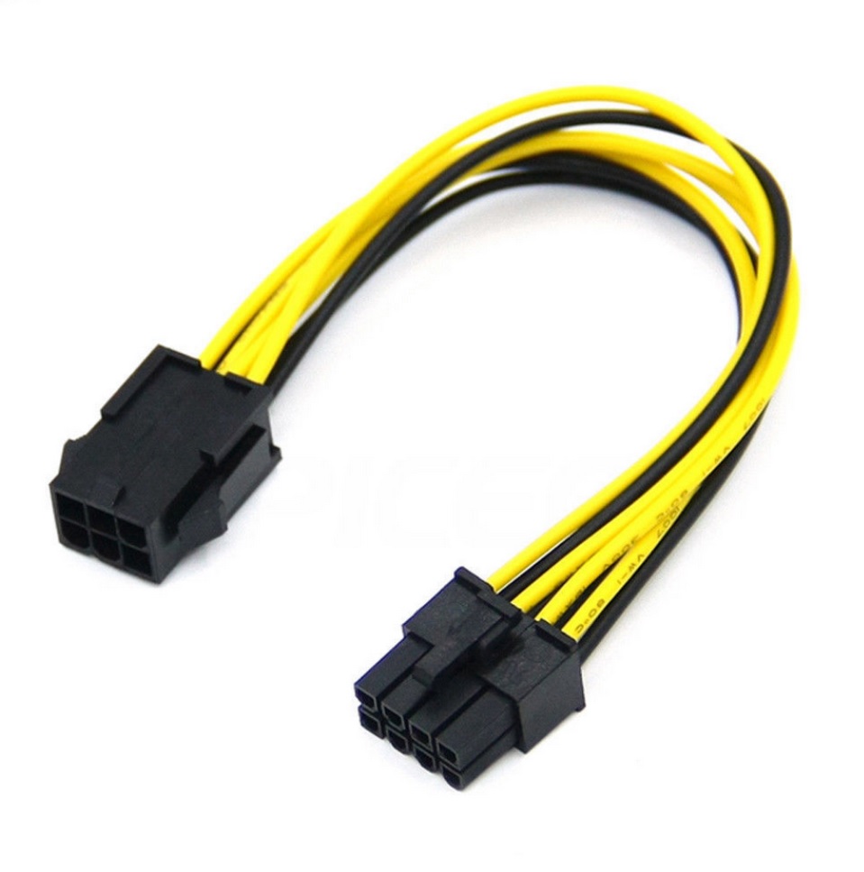 6-pin (F) to 8-pin (M) PCI Express Power Converter Cable for GPU