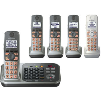 Wireless Phone KX-TG265C 5 handsets Bluetooth Panasonic Link2Cel