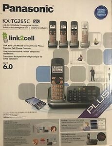 Panasonic Wireless Phone KX-TG265C 5 handset Bluetooth Link2Cell - Click Image to Close