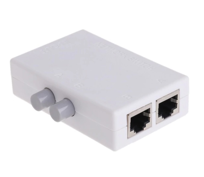 2 in 1 Out RJ45 Ethernet Manual Hard Passive Switch - Click Image to Close