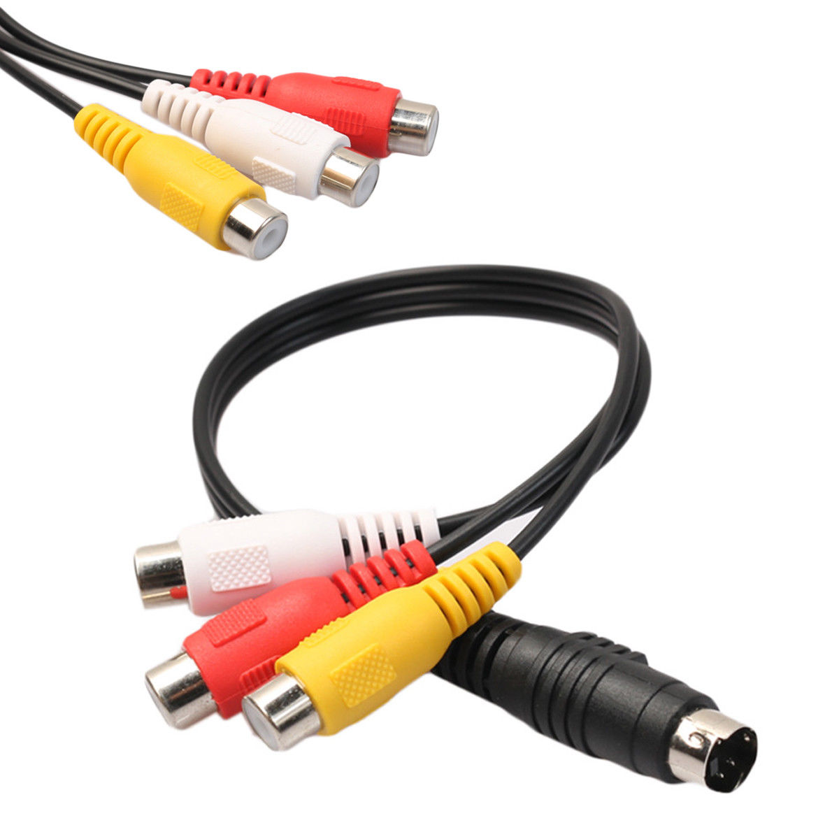 S-VIdeo 4 Pin (M) to 3 RCA (F) Adapter Cable 25cm