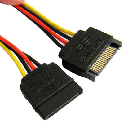 SATA 15-Pin Male to 15-Pin Female Power Extension Cable 15CM