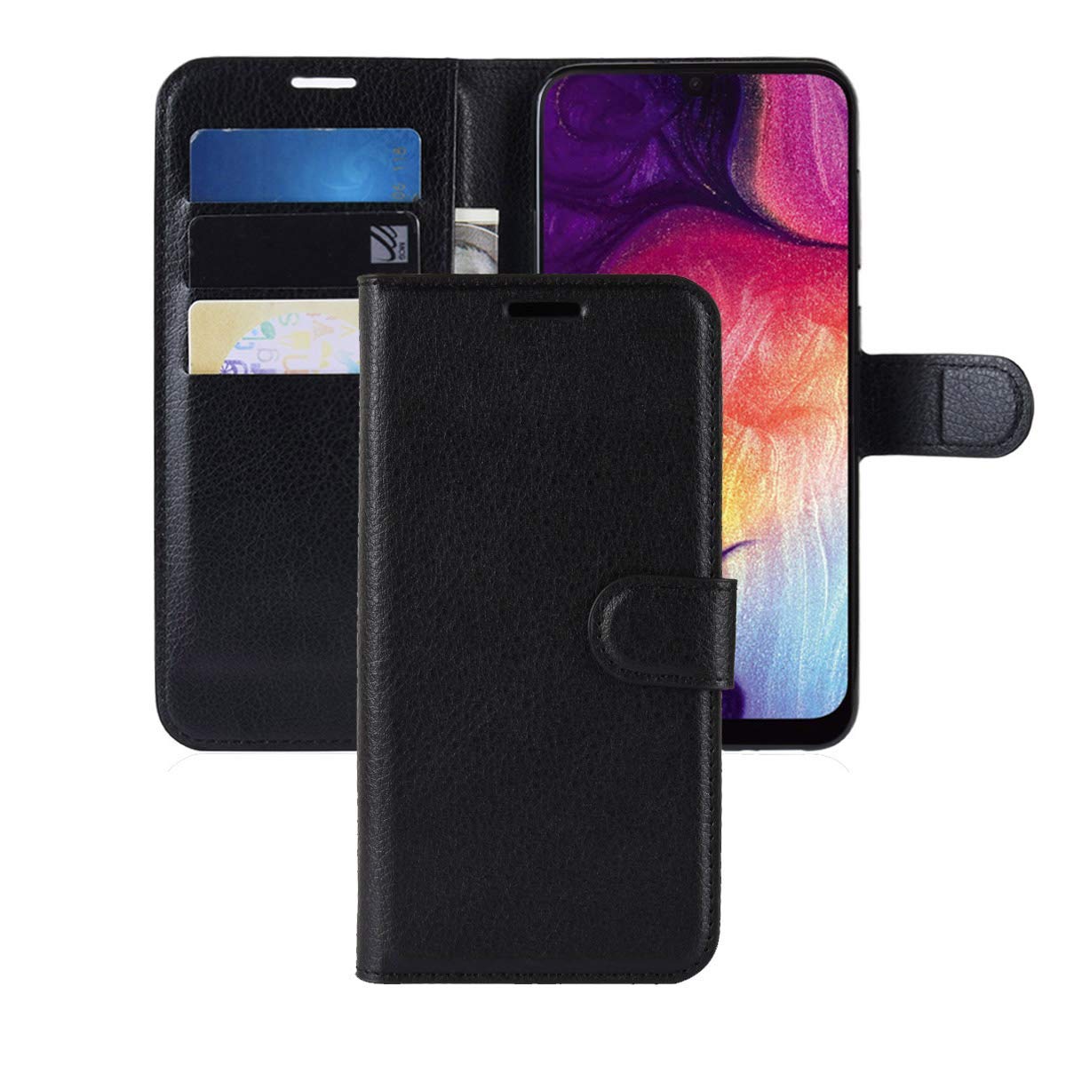 Flip Leather Wallet Case For Samsung A50