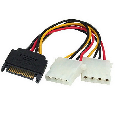 Sata to IDE Molex splitter cable 15 Pin(M) to 2 4-Pin(F)