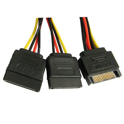 15 Pin Sata (M) to Two 2 Sata (F) Power Splitter Cable 20cm