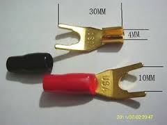 Gold Plated Solderless Banana Spade Plug For Speaker (pair)