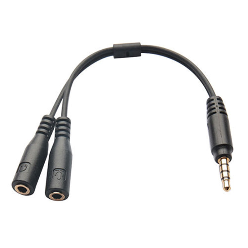 TRRS (M) 3.5mm to Stereo(F) and Mic(F) Splitter Adapter Cable - Click Image to Close
