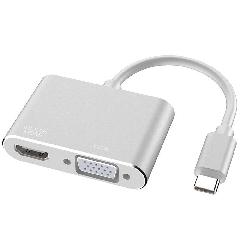USB 3.1 Gen 2 DP Type C To VGA / HDMI 2 IN 1 Adapter 4K
