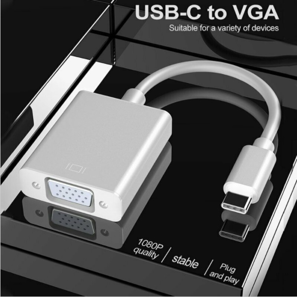 USB 3.1 Type C Gen 2 to VGA Female Adapter Converter Cable