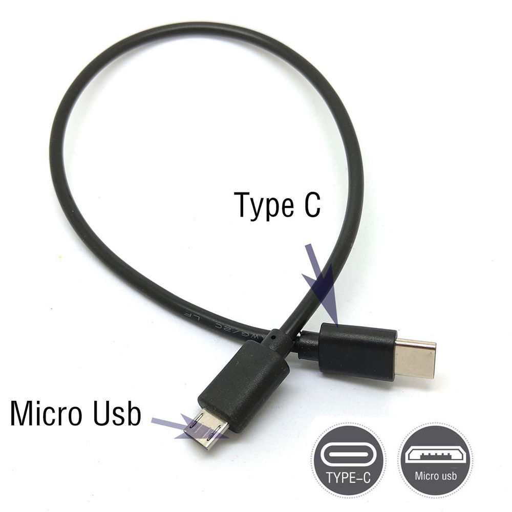 Type C (USB-C) to Micro USB M/M Data Sync and Charging Cable
