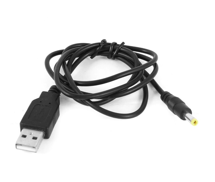 USB Male to Barrel DC 4.0mm x 1.7mm Power Cable 3Ft Black