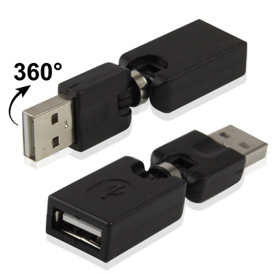 USB 2.0 AF to AM Adapter, Support 360 Degree Rotation
