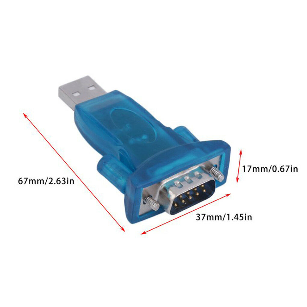 USB to 9 Pin DB9 Male Serial RS232 Compact Adapter Converter CH3