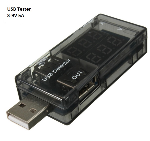 USB Voltage Ampere Tester Meter 3V-9V 5A