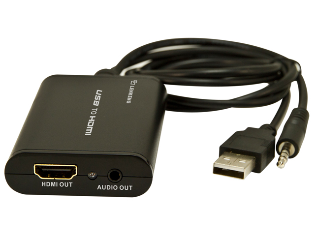 USB with Stereo Audio to HDMI Adapter