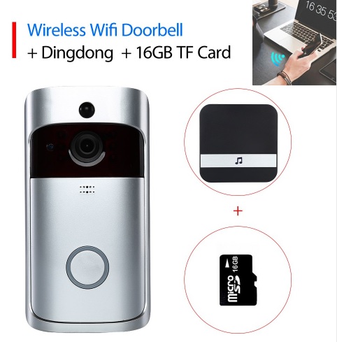 WIFI Doorbell Security Intercom Set (1 Camera Con+1 Chime)