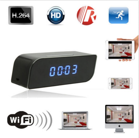 Wireless Wifi IP 720P HD Clock Camera Hidden Home Security Netwo