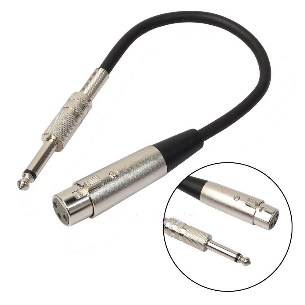 Premium Heavy Duty XLR F to 6.35mm TRS Mono M Adapter Cable 1ft