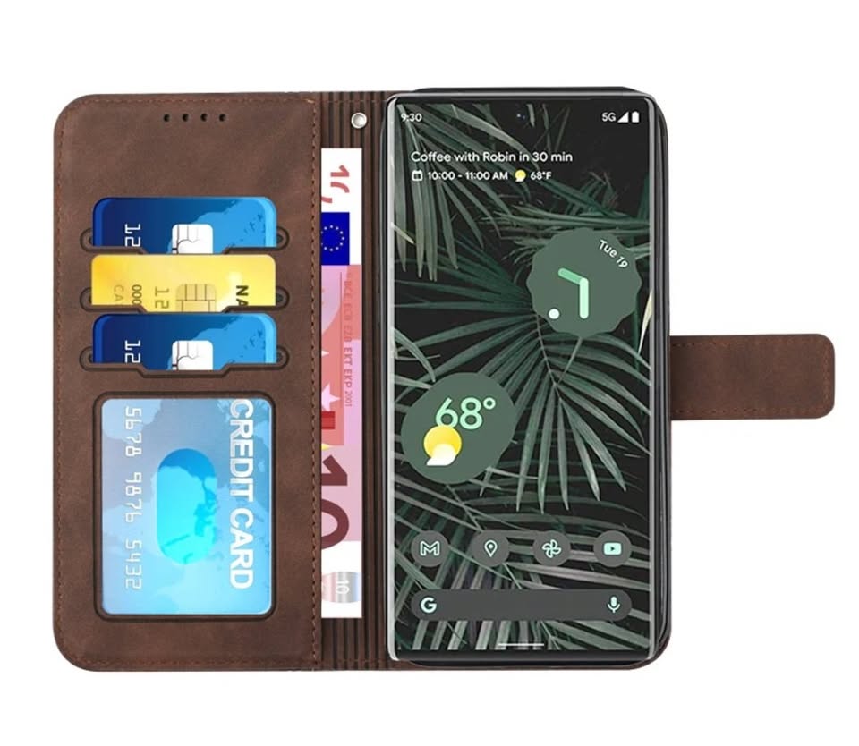 Google Pixel 8, 8 Pro Premium PU Leather Stand Case